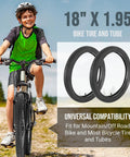 18 Inch Bike Tire And Tube Replacement Set With Two 18x1.95 Tires And Two Inner Tubes For Mountain And Off Road Biking