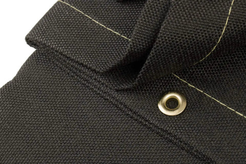 Close-up of Tough As Nails Heavy Duty Fireproof Welding Blanket With Vermiculite Treated Fiberglass And Kevlar 3x3 Foot Black Shield
