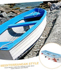 Mediterranean Style RC Sailboat Ornament Wooden Sailing Boat Model For Home Decor Desk Tabletop Decor Nautical Vibe