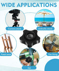 Black Plastic Head Through Knob Set With Brass Insert 3/8-16 Female Thread Star Nut Style Clamping Knobs 30 Pcs For Heavy Duty Fastening Easy DIY Assembly And Secure Bolt Clamps used on camera stand