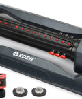 Turbo Oscillating Sprinkler With 18 Precision Nozzles Covers Up To 4400 Sq Ft No Fuss Quick Connect Bundle with accessories visible