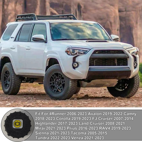 White Toyota 4Runner in a desert landscape, compatible with Brake Master Cylinder Reservoir Cap for Toyota Vehicles