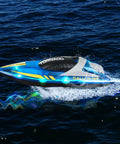 Remote Control Boat for Pools and Lakes Perfect Racing Boat for Kids and Adults LED Night Light 2 Rechargeable Batteries