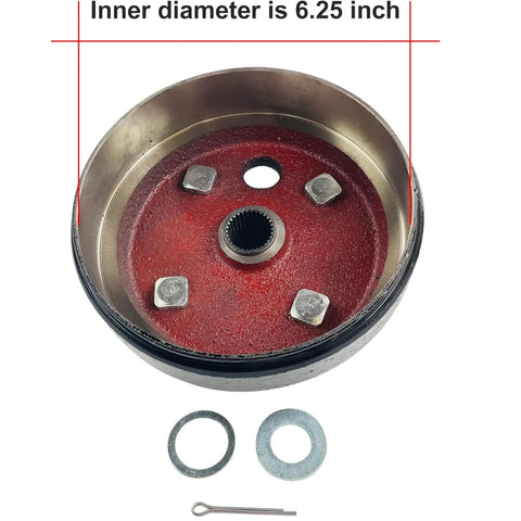 Rear Brake Drum Wheel Hub For EZGO Gas Golf Cart 4 Cycle 91 Up RXV Large Hole 30 Teeth Fine Splined Die Cast Brake Drum With 4 Bolt Pattern