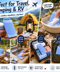 Heavy Duty Japanese Plastic Washboard For Laundry Scrubbing Portable Hand Wash Board Hella Tough For Socks Underwear Baby Gear Durable Textured Surface Removes Dirt Fast Perfect For Travel And Camping Adventures in a camping setting.
