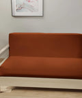 Full Size Cotton Futon Cover Rust Slipcover For Sofa Bed And Foldable Armless Couch With Zippered Mattress Protector cozy, rust fabric