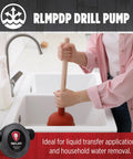 Person using plunger in sink, featuring Drill Powered Transfer Pump For Quick Liquid Moves, 154 GPH Black, Garden Hose Ready