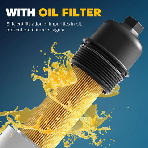 Upgraded Aluminum Engine Oil Filter Housing With Oil Cooler For 2011-2016 Chrysler 200 300 Dodge Charger oil filter close-up