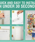 Installation of Over Door Stuffed Animal Storage Organizer With Hanging Mesh Net Hammock Plush Toy Holder for Bedrooms.