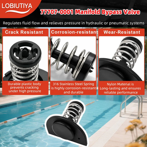 Thermal regulator and manifold bypass valve kit for MasterTemp heaters; stainless steel spring and nylon wear parts