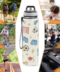 32 Oz Tritan Sports Water Bottle For Gym, Running, Hiking And Travel, BPA Free, Leakproof, shown with multiple activity uses