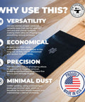 Top Shelf High Carbon Steel Rectangle Card Scraper Set on wood background highlighting precision and versatility in woodworking.