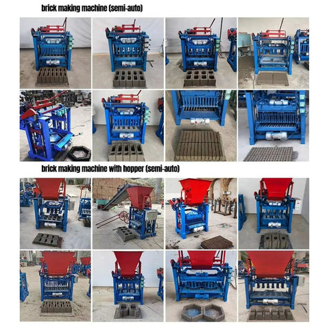 Straight Up Heavy Duty Concrete Block Making Machine Built Tough To Crank Out Durable Paving Bricks And Structural Blocks Without The Headache For Active Job Sites And Workshops, featuring semi-automatic design with various brick types.