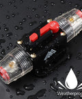 Beefy 60 Amp Circuit Breaker Switch With Waterproof Inline Fuse Holder for 12V to 48V DC Car Audio Systems, red reset button