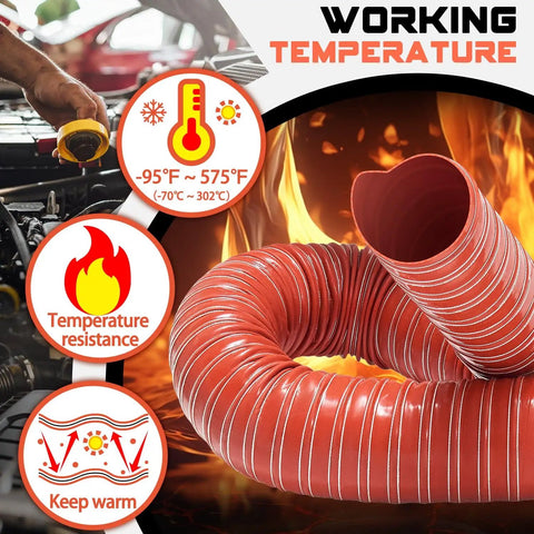 Beefy 2 Inch Silicone Intake Hose With 1 Meter Length, Double Layer Flexible Air Duct For Auto Air System, in use.
