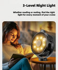 Two Pack Magnetic Cruise Fans With LED Display And 12000mAh Battery Pack Battery Operated Magnetic Mount Timer And Lighting Perfect Cabin Fan For Cruises Sleeping Camping Travel Essentials 2026 showcasing night light feature