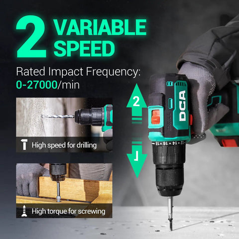 20V Brushless Cordless Hammer Drill With Impact Delivers 492 Inch Pounds Of Torque Half Inch All Metal Keyless Chuck