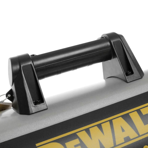 Close-up of the handle of the Heavy Duty Forced Air Propane Heater 90000 BTU With Quiet Burner Technology.