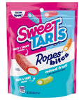 Mixed Fruit Rope Bites Candy In A Reusable 8 Ounce Bag With Chewy Tart Filling, colorful ropes on pouch