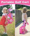 Toddler Golf Set For Boys And Girls Ages 2 3 4 With Upgraded Kids Golf Cart in Pink