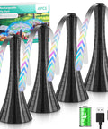 Rechargeable Table Fly Fans Keep Flies Away With Soft Blades For Food Prep On The Go, Perfect For Camping, Picnics, Fishing, Outdoor Parties, 4 Pack Black 2000mAh Long-Lasting Power.