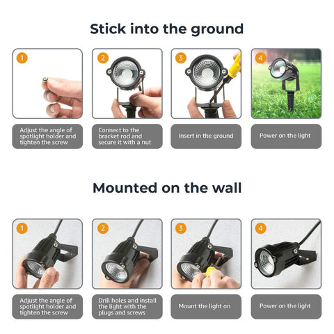 Color Changing RGB Outdoor Yard Spot Lights With Remote 12V Low Voltage Waterproof Landscape Uplights For Garden Lawn Path Porch And House With Timer And Memory Function (4 Lights)