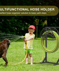 Heavy Duty Garden Hose Holder With Storage Basket For Outdoor Use Detachable And Super Stable Water Hose Holder Supports 160 Feet Of Hose