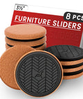 Heavy Duty Felt Furniture Sliders For Hardwood Floors And tile Pads Protecting Your Home From Scratches While Moving Sofas Dressers And Heavy Appliances With Ease In This Eight Pack Set, showing 8 durable felt sliders.
