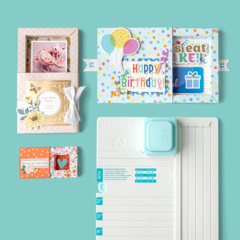 Shadow Box Paper Punch Board For DIY Crafts And Card Making Creates 2 To 5 Inch Shadow Boxes With Scoring Tool And Paper Cutter
