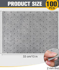 Heavy Duty Oil Absorbent Pads 100 Pack 13 X 10 Inch Meltblown Polypropylene showing size and thickness details.