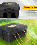 Huge Outdoor Electrical Box Waterproof 12 Inch X8 Inch X5 Inch Heavy Duty IP54 Weatherproof Extension Cord Cover showing convex lid design.