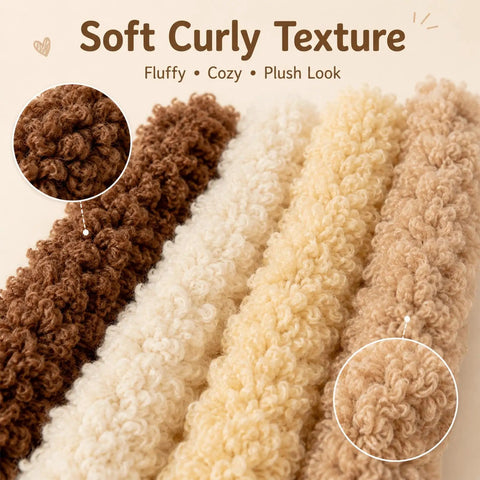 Extra Long Fluffy Chenille Pipe Cleaners Craft Kit 57-Piece Set With Colors, Noses, Eyes, Pom Poms, Collars, Bows And Decor Accessories For Totally Kid Friendly DIY Puppy And Animal Art Projects. Soft curly chenille pipe cleaners in brown, cream, and beige.