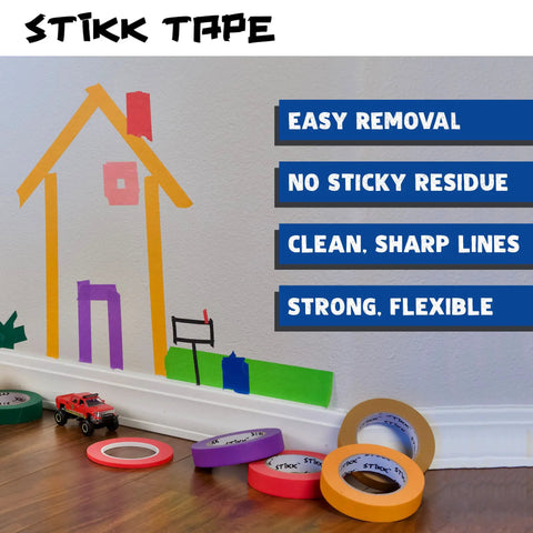 Three Pack Blue Painter Tape One Quarter Inch By Sixty Yards For Clean Edges Trim Ceilings Residue Free Removal with wall art