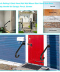 Tough As Nails Wall Mount Hand Rails For 1 To 3 Steps Heavy Duty Grade Steel Safety Grab Bar on a blue exterior wall.