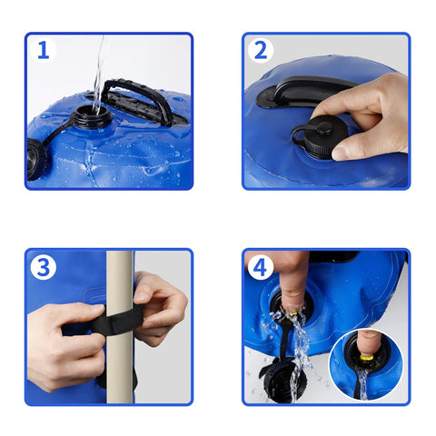 Heavy Duty Pro Grade Canopy Weight Bags Set of 4 20 Liter Water or Sand Weights for Pop Up Canopies Gazebos Tents and Shelters