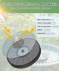 Solar Fountain For Bird Bath With Glass Panel High Efficiency 3.5W Water Pump Direct Sunlight Outdoor Garden Decor Black Finish