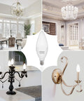 E12 LED Candle Bulb 60 Watt Equivalent For Chandelier And Ceiling Fan Lighting Daylight 5000K Bright White Small Base