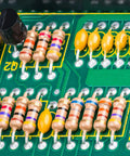 Close-up of 25 Value One Quarter Watt Carbon Film Resistor Kit From One Ohm To One Mega Ohm Five Percent Axial Lead Assortment soldered on a board