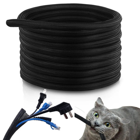 Built Tough For Your Ride 50 Ft Split Wire Loom Tubing Flame Retardant Braided Cable Sleeving for cable protection, 0.5 inch width.