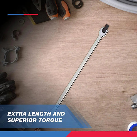 Beefy Half Inch Drive Extension Breaker Bar With 15 Inch Length Rotating Flex Head Chrome Vanadium Steel Build Drop Forged