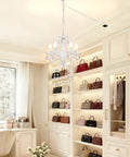 Plug-In 4-Light Pink And White Acrylic Crystal Chandelier For Girls Bedroom Playroom Or Nursery With Kid-Friendly Cozy Glow No Hardwire 20ft Cord