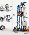 Space Rocket Building Kit For Kids Aged 6 To 14 With 1065 Pcs Spaceship Display Model Set detailed with sizes and parts