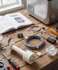 Ice Machine Water Level Sensor Probe Kit With Harness For Commercial Ice Makers on workbench, tools and manual visible