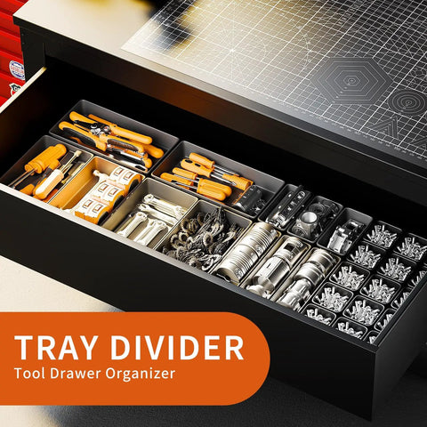 Epic 69 Piece Tool Drawer Organizer Set In Five Sizes For Desk Drawer Rolling Tool Chest And Tray Storage Black Keeps Your Gear Sorted