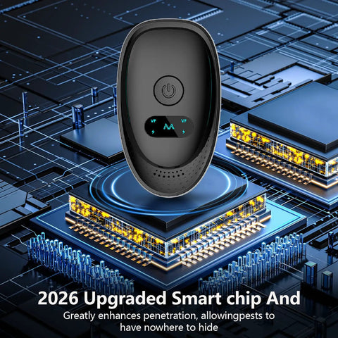 Advanced Ultrasonic Pest Repeller Indoor For Spiders Bugs Roaches Rats And Mice Plug In Rodent And Insect Deterrent For Home on tech background