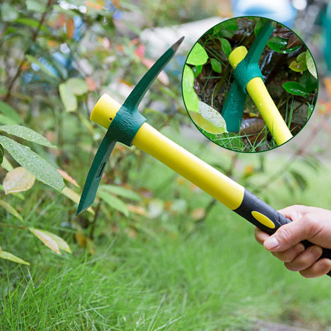 15 Inch Pick Mattock Hoe With Forged Steel Head And Fiberglass Handle used for gardening and soil loosening