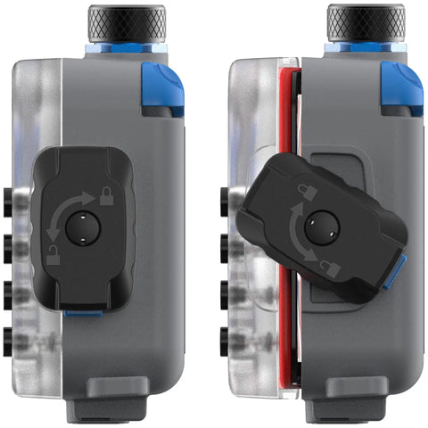Side view of Compact Underwater Smartphone Housing for Diving Up To 100 Feet With Leak Alarms And Easy Camera Controls Waterproof
