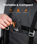 Person placing 59 In 1 Precision Screwdriver Set With 44 Bits Into Backpack Pocket