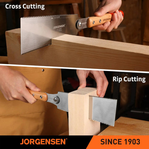 Ryoba 7 Inch Double Edge Japanese Pull Saw for Pro Grade Fine Woodworking, Flush Cuts with Smooth Chip Removal, Geometric Teeth, Two Sided Blade for Versatile Detail Work, Trim and Craft Projects Made Easy, cross and rip cutting