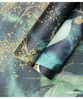 Peel And Stick Wallpaper Boho Forest Vintage Removable Self Adhesive Vinyl Mural Matte Gold Green Black 17.7in By 32.8ft
